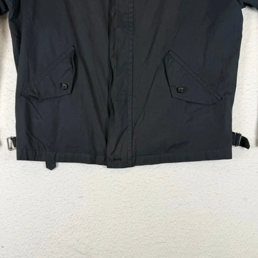 LINCS David Chu Mens Black Harrington Jacket Striped Lining Size M Full Zip